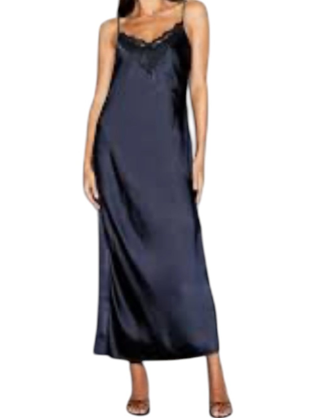 The Occasion by Old Navy Satin V-Neck Maxi Dress / Navy Blue - Picture 1 of 4
